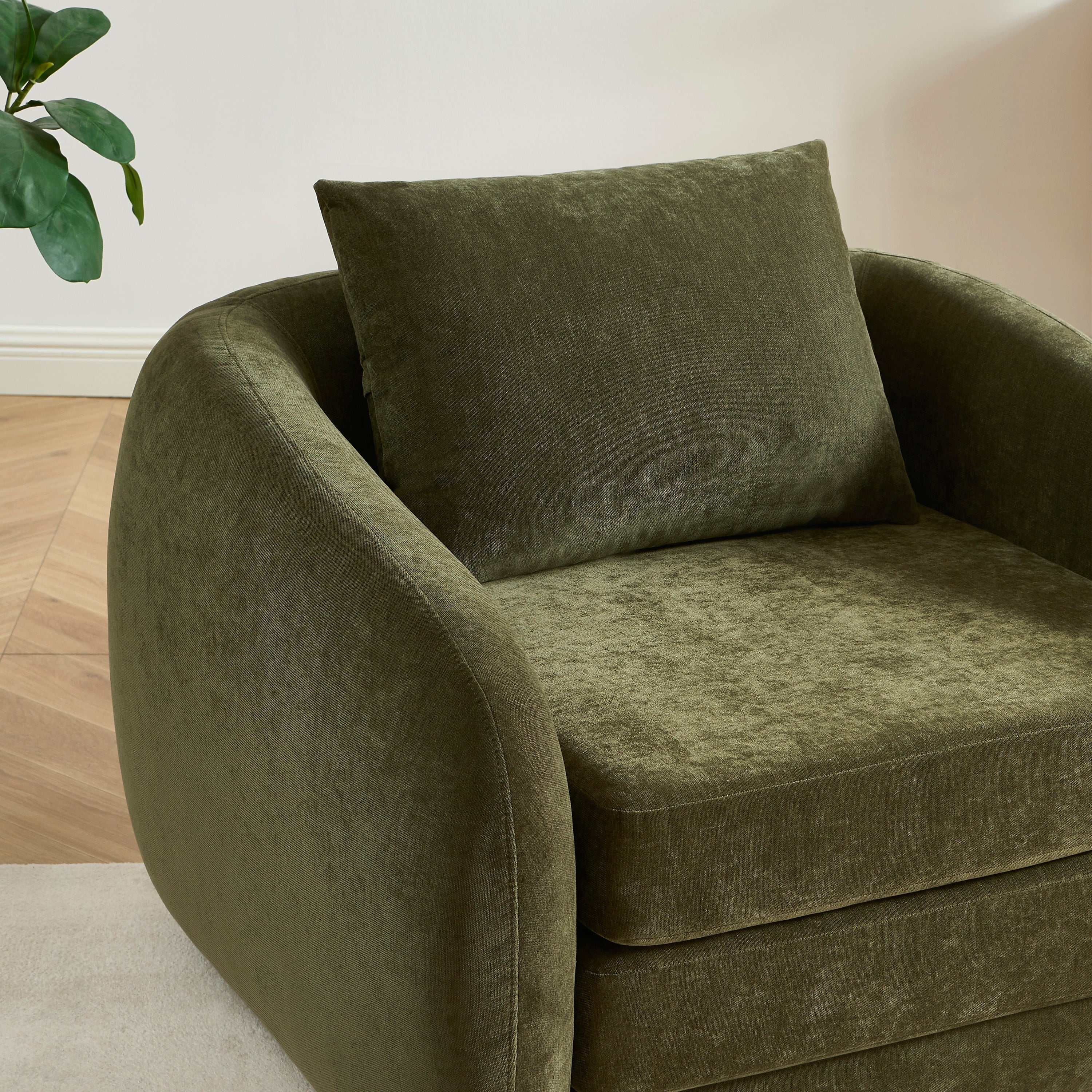 Paz - Fauteuil - Tissu Chenille Vert