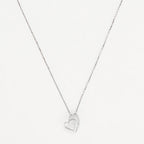Pendentif "Two Hearts" Diamants 0,04Cts/19 - Or Blanc