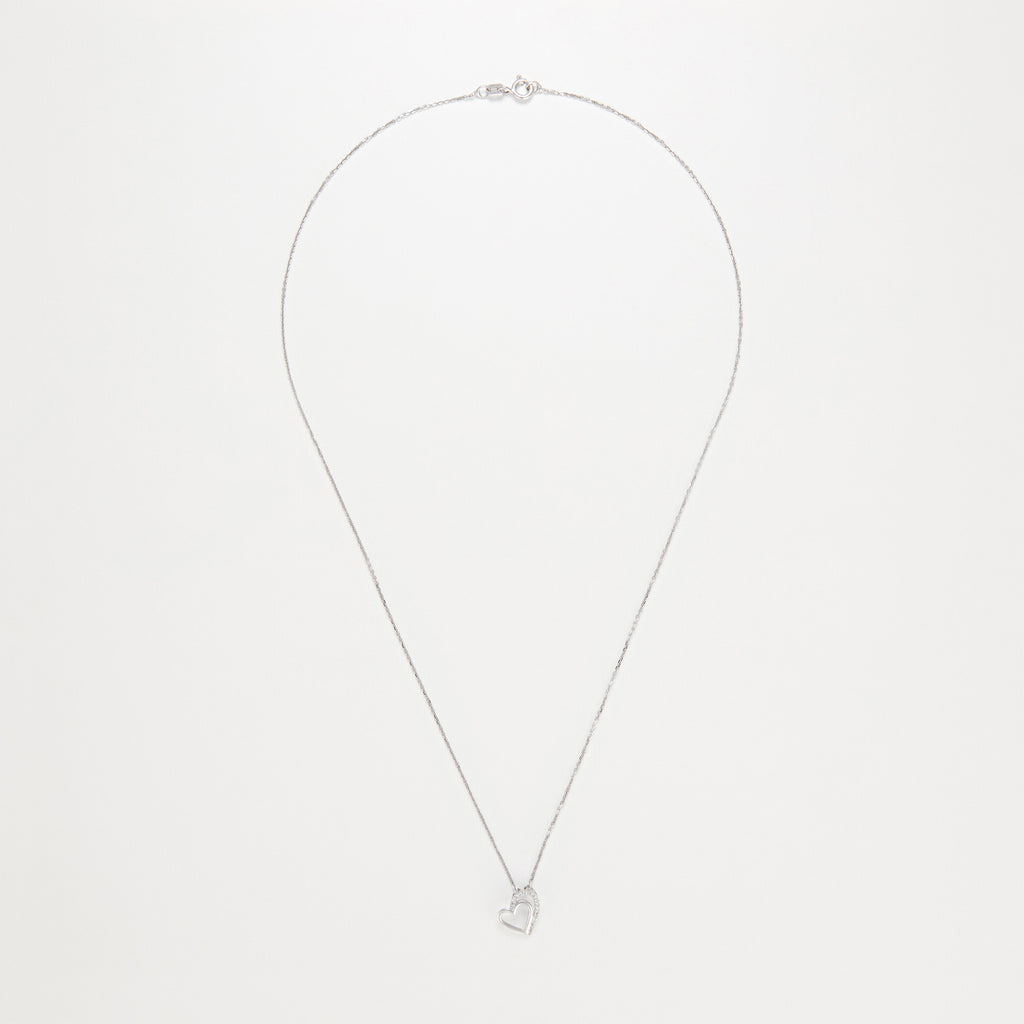 Pendentif "Two Hearts" Diamants 0,04Cts/19 - Or Blanc