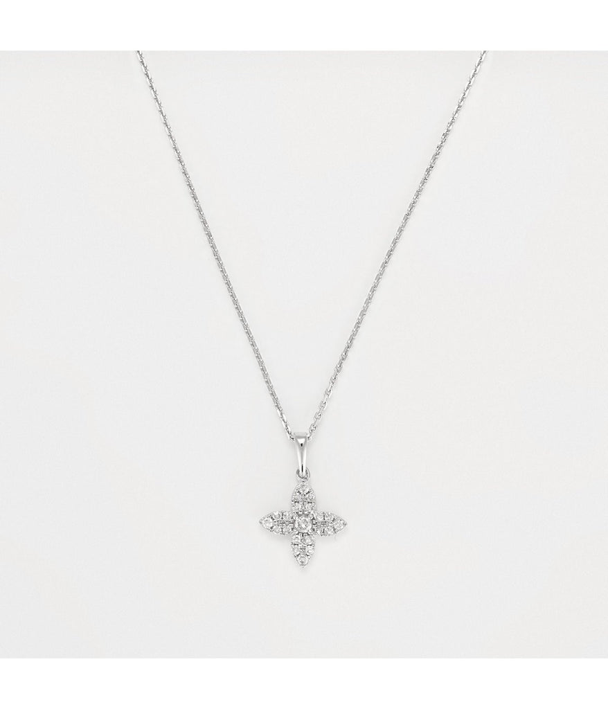 Pendentif "Sparkling Flower" - D0,15/21 - Or Blanc