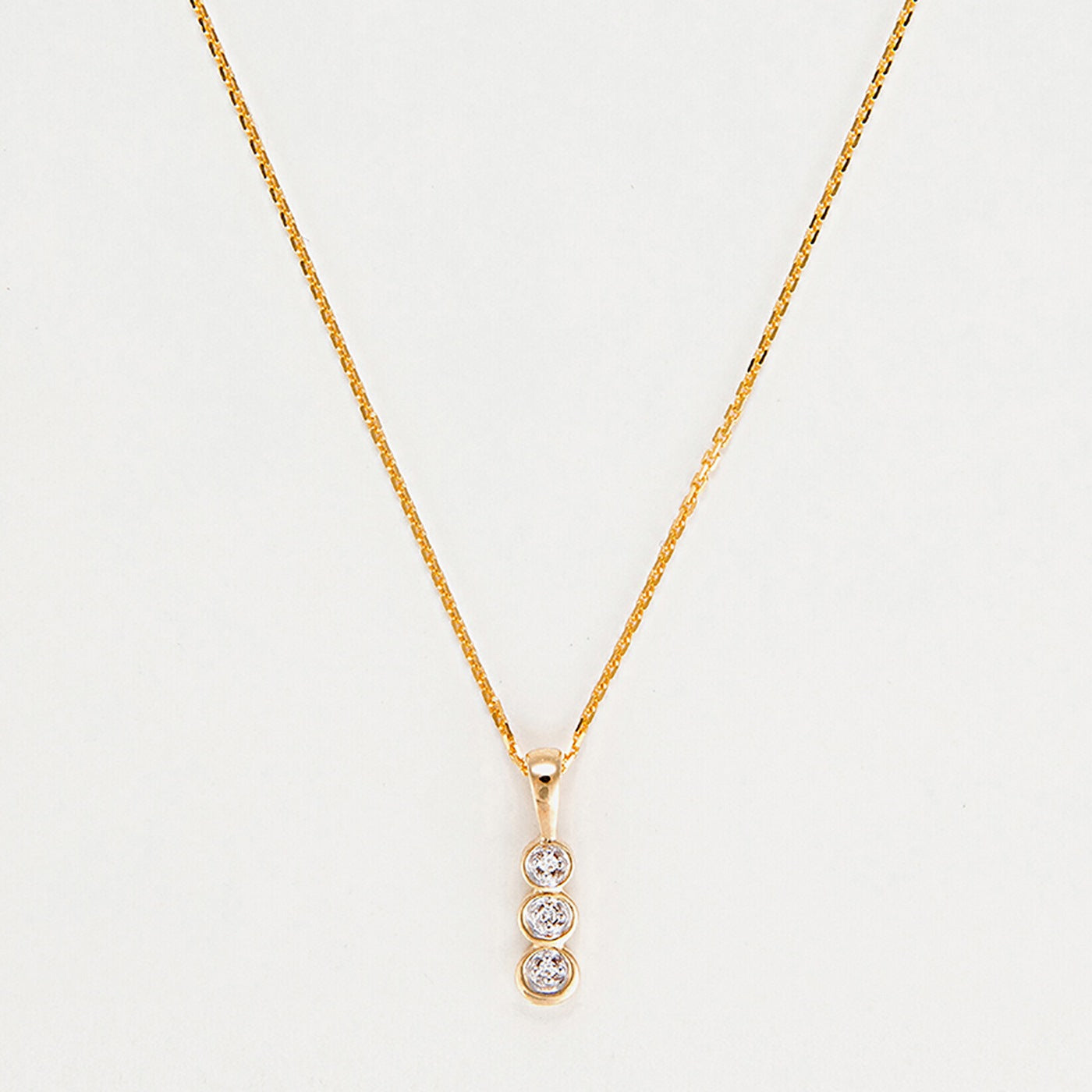 Pendentif "Mini Trilogy" D0,02Ct/3 - Or Jaune 375/1000