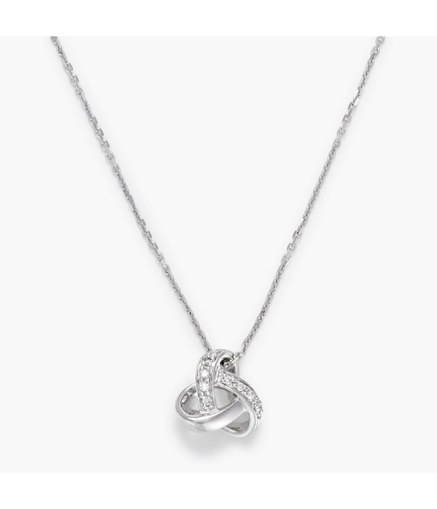 Pendentif "Noeud Elegance" -  Diamant :0,035Ct/8 - Or Blanc