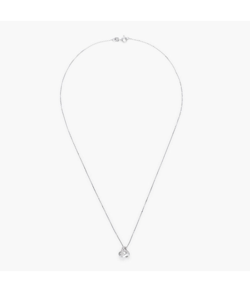 Pendentif "Noeud Elegance" -  Diamant :0,035Ct/8 - Or Blanc