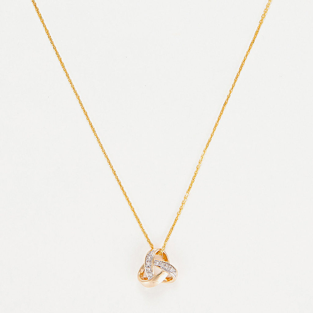 Pendentif "Noeud Elegance" D0,04Ct/8 - Or Jaune 375/1000