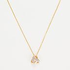 Pendentif "Noeud Elegance" D0,04Ct/8 - Or Jaune 375/1000