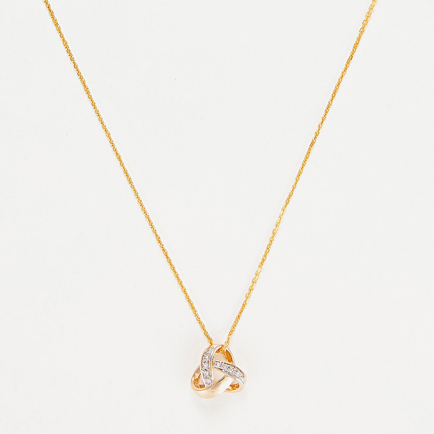 Pendentif "Noeud Elegance" D0,04Ct/8 - Or Jaune 375/1000