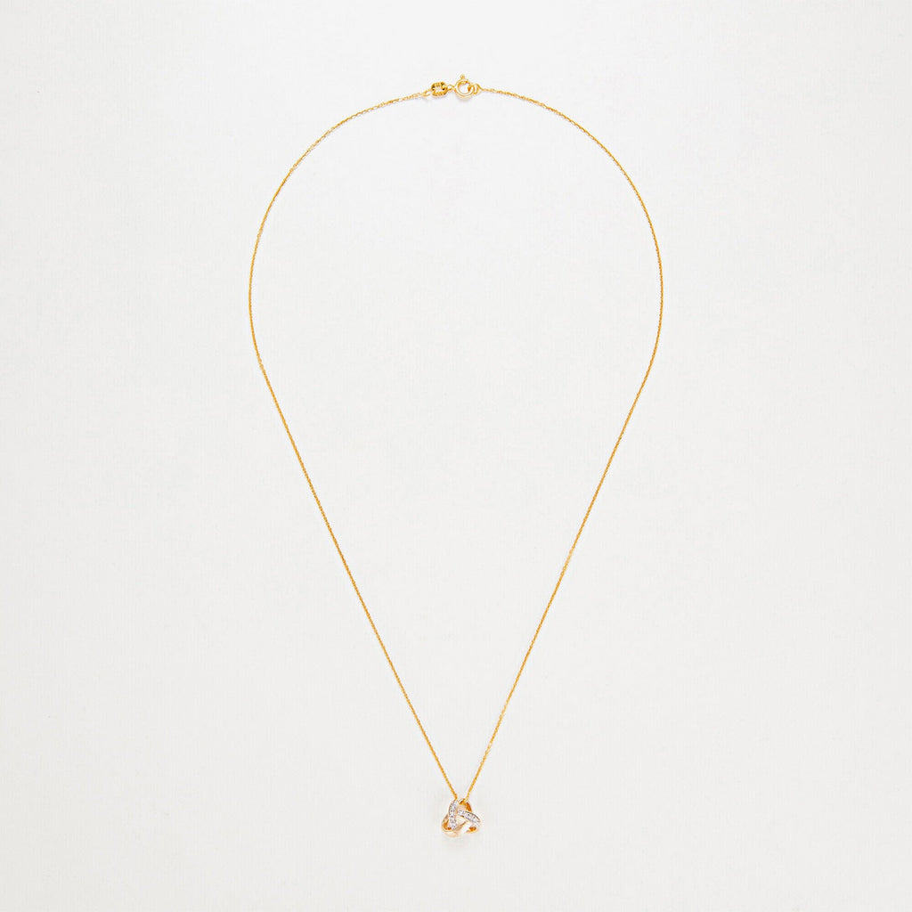 Pendentif "Noeud Elegance" D0,04Ct/8 - Or Jaune 375/1000