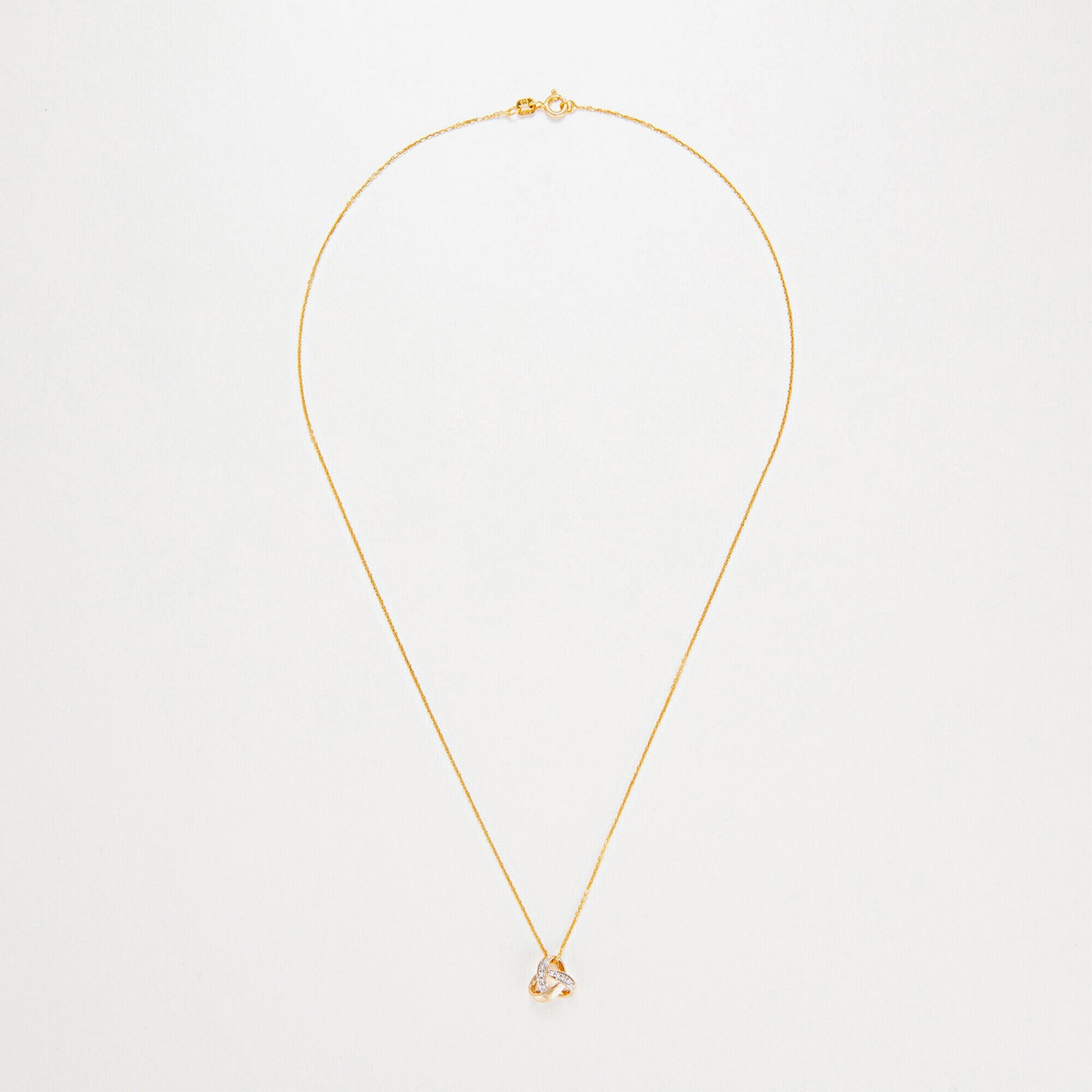 Pendentif "Noeud Elegance" D0,04Ct/8 - Or Jaune 375/1000