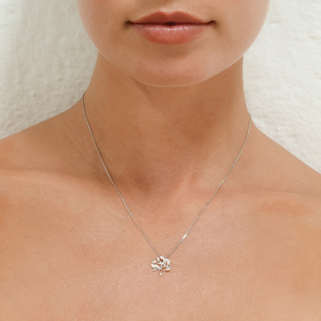 Pendentif "Arbol De La Vida" 0,03Ct/7 - Or Blanc
