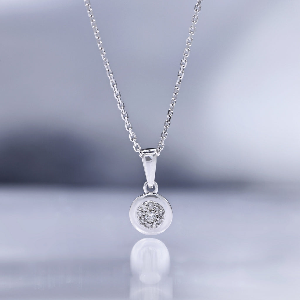 Pendentif "Bombe" Diamant 0,02/8 - Or Blanc 375/1000