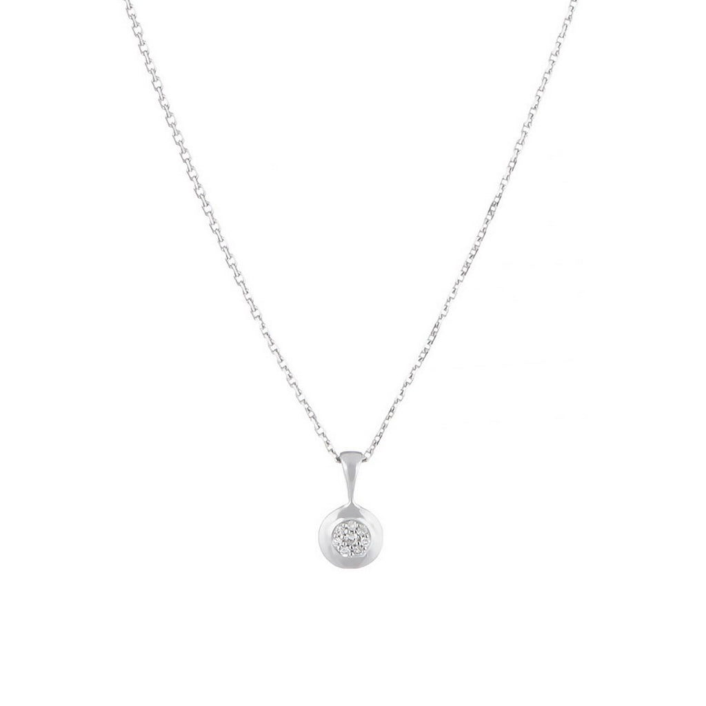 Pendentif "Bombe" Diamant 0,02/8 - Or Blanc 375/1000