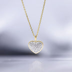 Pendentif Coeur Diamants 0,04/27 - Or Jaune 375/1000