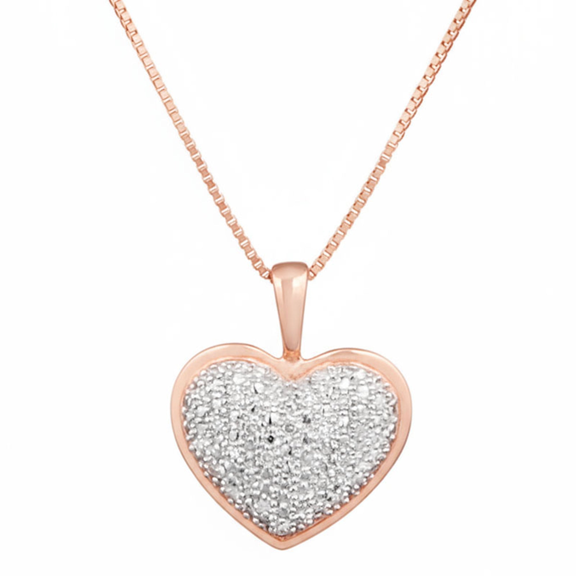 Pendentif Coeur Diamants 0,04/27 - Or Rose 375/1000