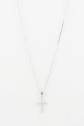 Pendentif "Croix Brillante" D0,10/11 - Or Blanc 375/1000