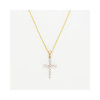 Pendentif Croix Brillante" Diamants 0,10/11 - Or Jaune 375/1000