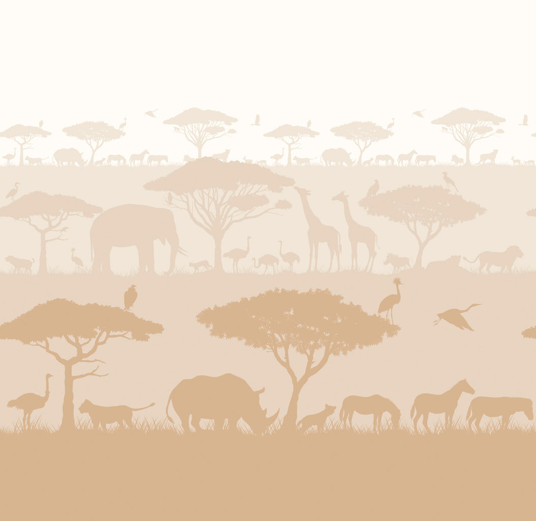Papier Peint Panoramique - Savane -Terre De Sienne