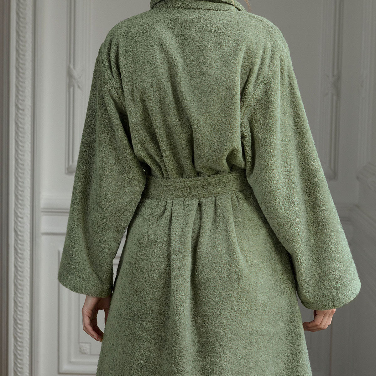 Eponge Unie - Peignoir - Vert Kaki