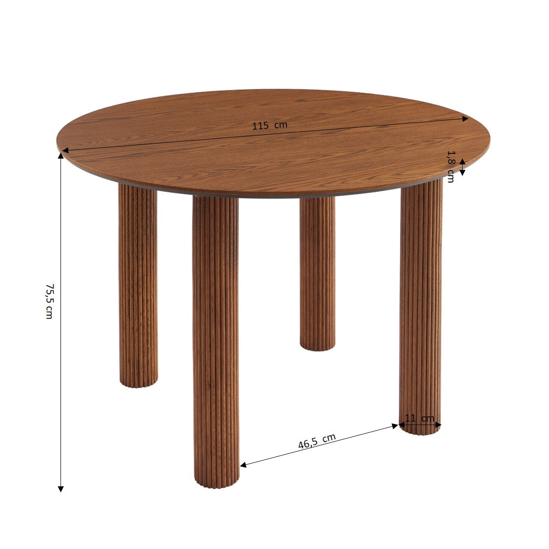Penelope - Table - Placage Chêne - Noyer