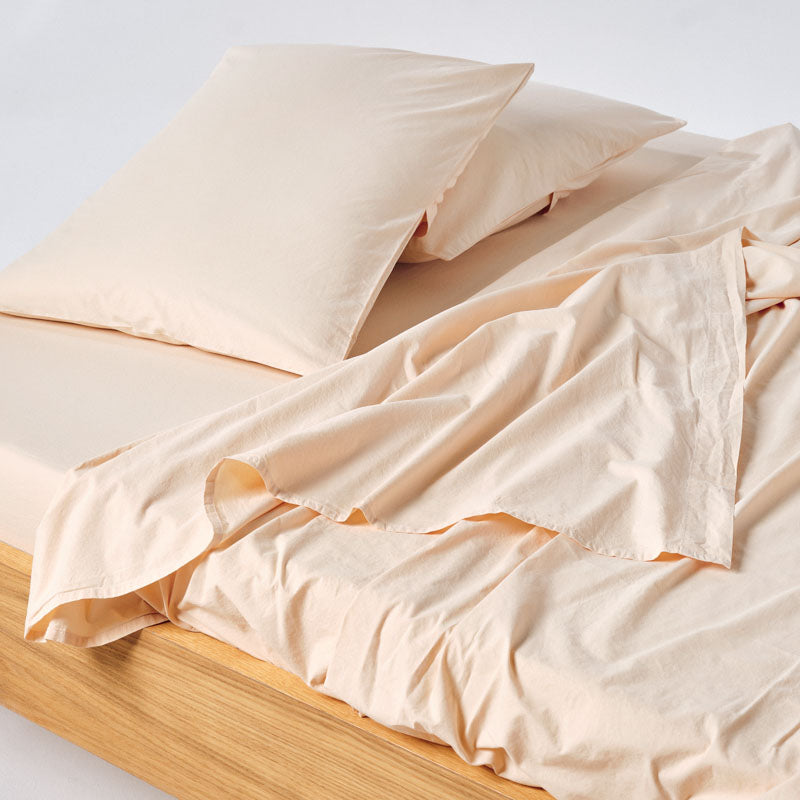 2 Taies D'Oreiller En Percale De Coton Lavé 300 Fils - Jaune Mimosa