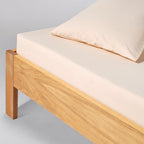 Drap Housse En Percale De Coton Lavé 300 Fils - Jaune Mimosa