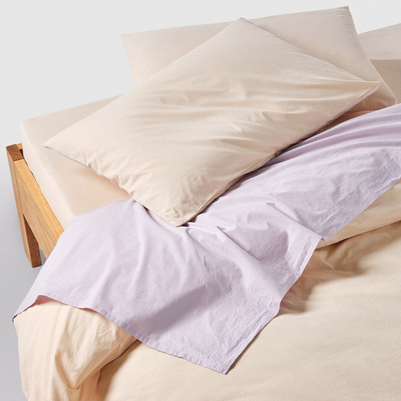 2 Taies D'Oreiller En Percale De Coton Lavé 300 Fils - Jaune Mimosa