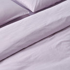 Housse De Couette En Percale De Coton Lavé 300 Fils - Lilas