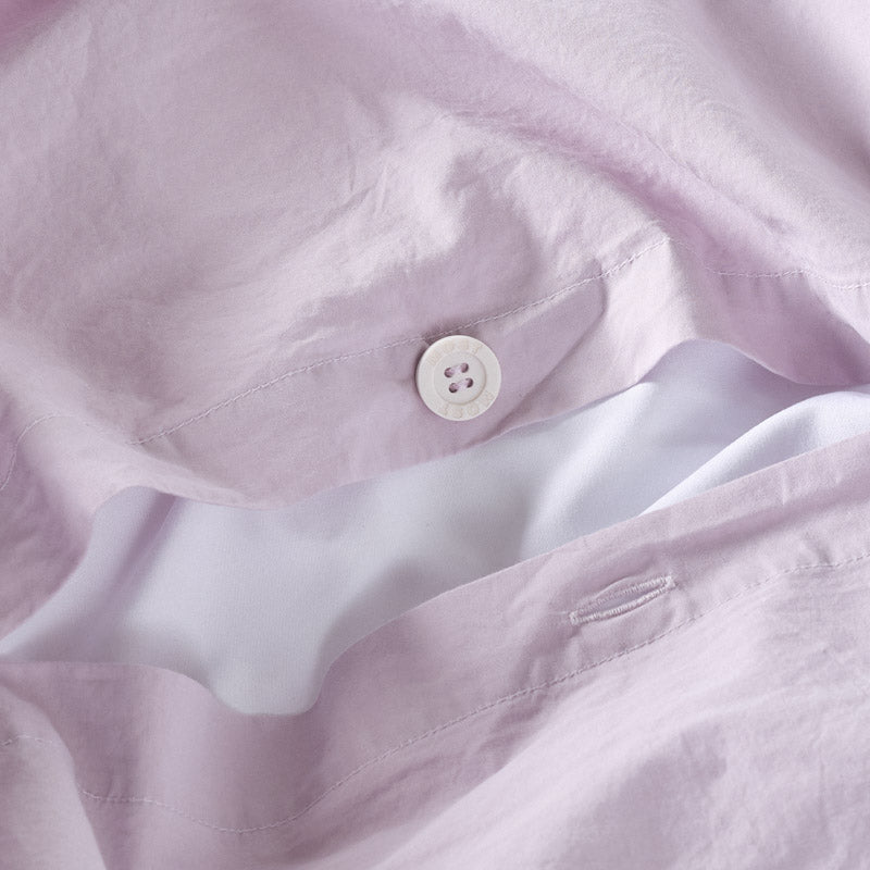 Housse De Couette En Percale De Coton Lavé 300 Fils - Lilas