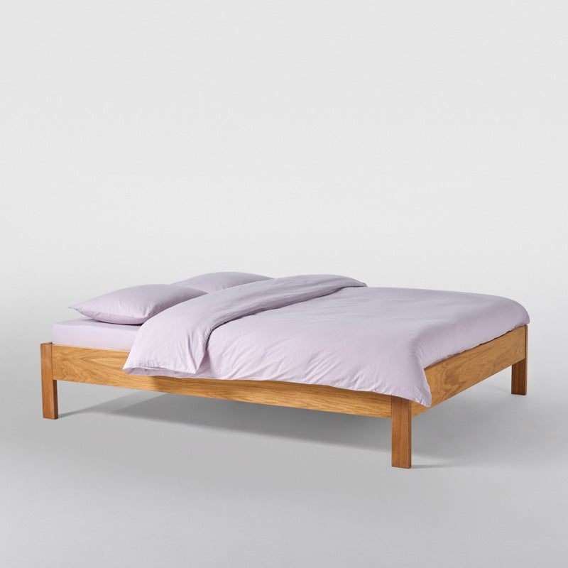 Housse De Couette En Percale De Coton Lavé 300 Fils - Lilas
