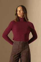 Pull Col Roulé - Ashley - Bordeaux