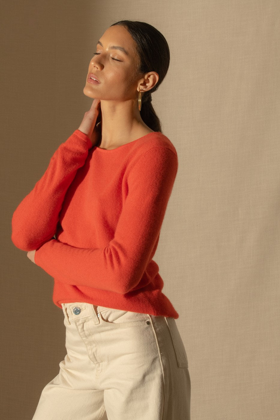 Pull Col Rond - Oprah - Orange
