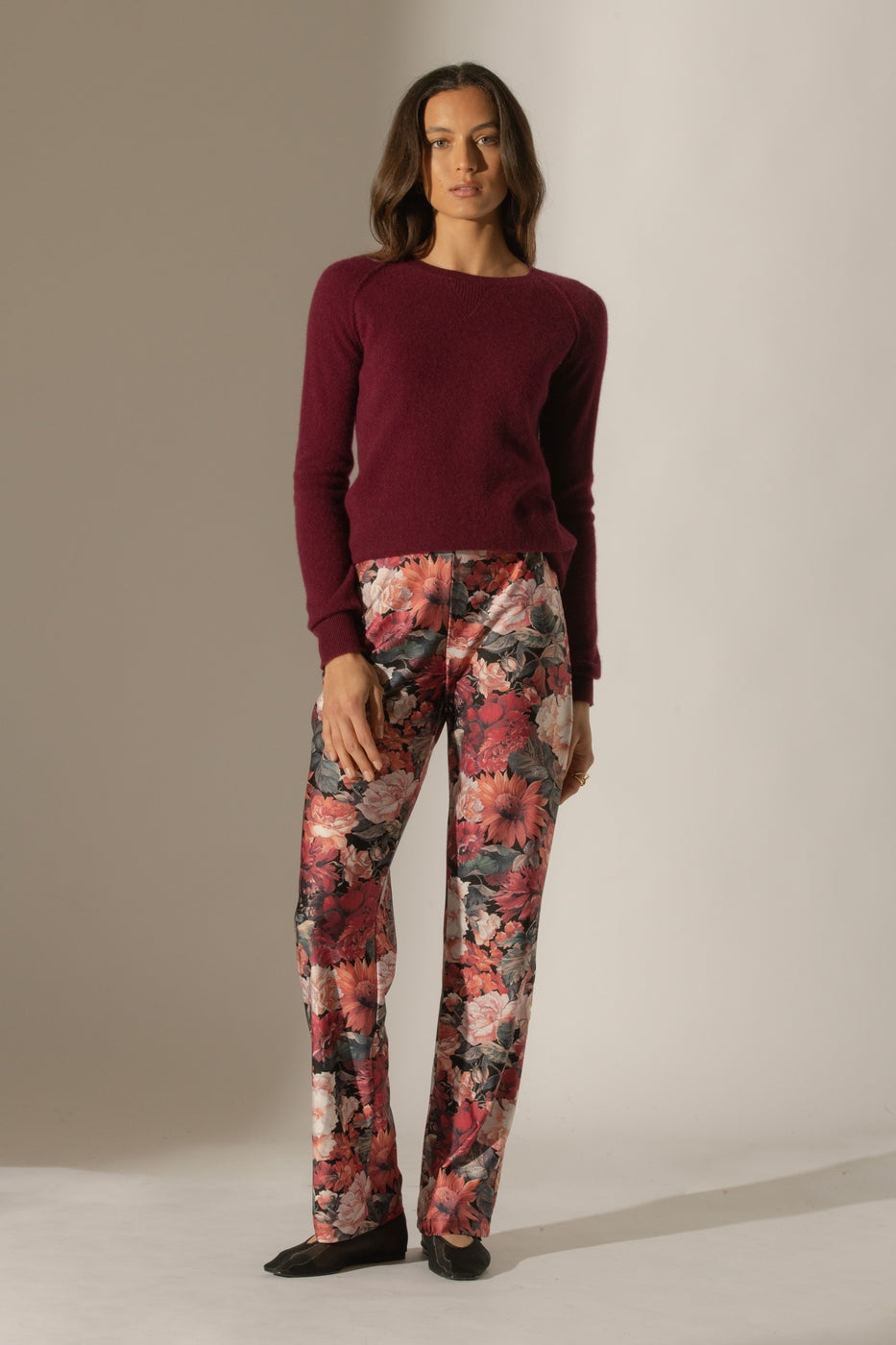 Pull Col Rond - Wilma - Bordeaux
