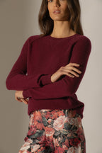 Pull Col Rond - Wilma - Bordeaux