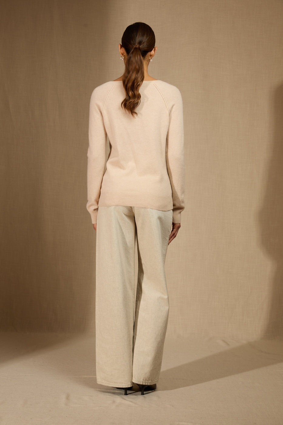 Pull Col V - Penelope - Sable