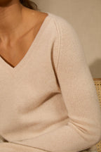 Pull Col V - Penelope - Sable