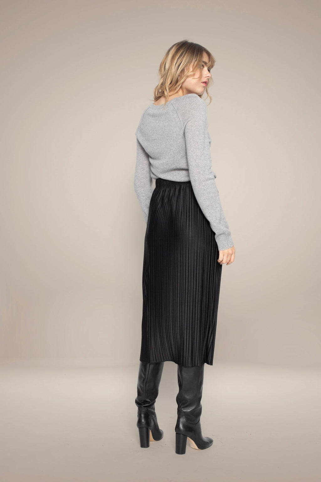 Pull Col V Penelope - Nuage Chiné - 100% Cachemire 2 Fils - Jersey - Femme