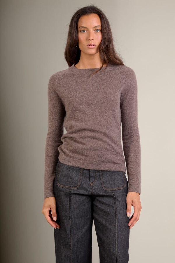 Pull Col Rond - Whitney - Taupe Chiné