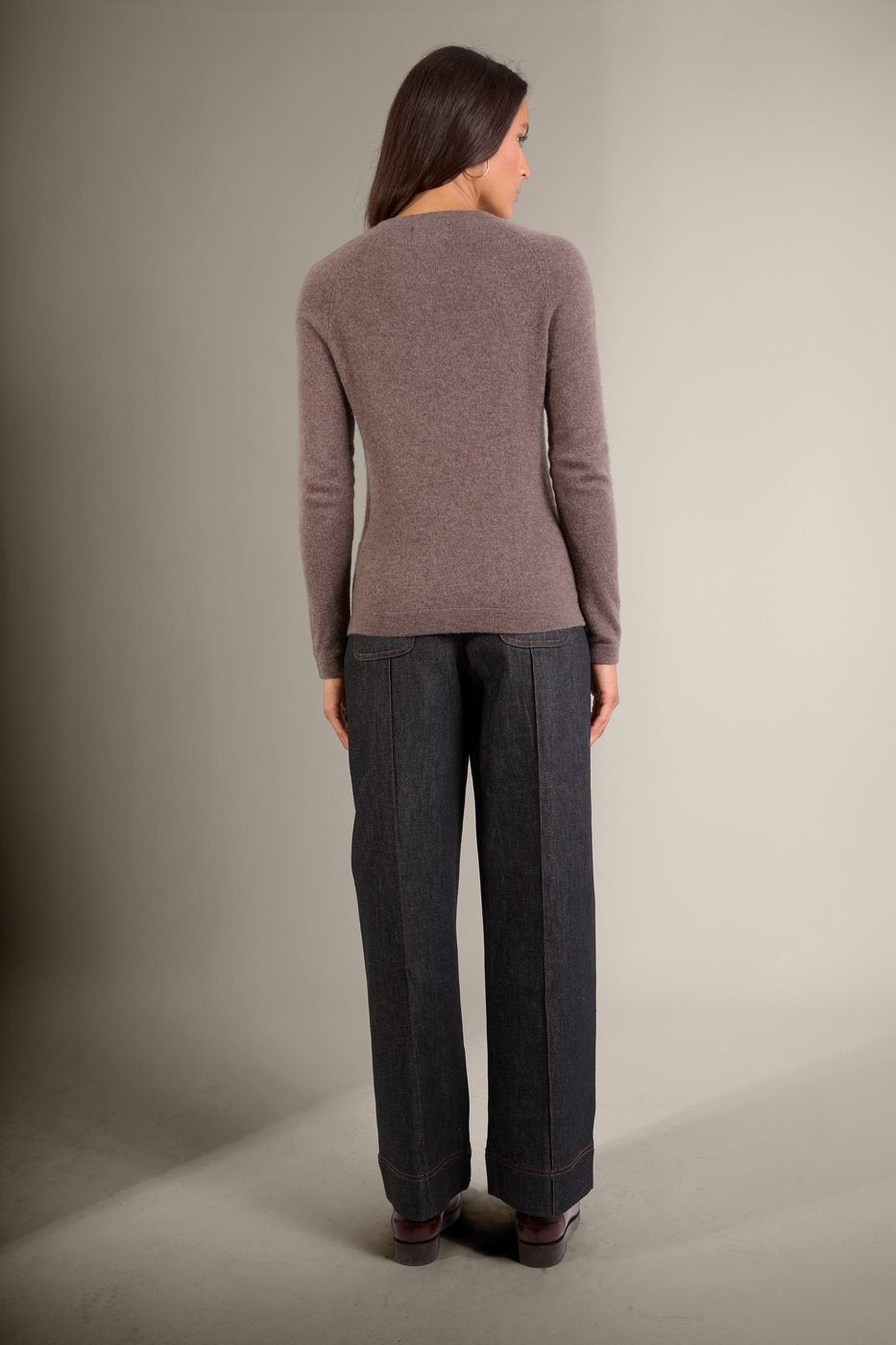 Pull Col Rond - Whitney - Taupe Chiné