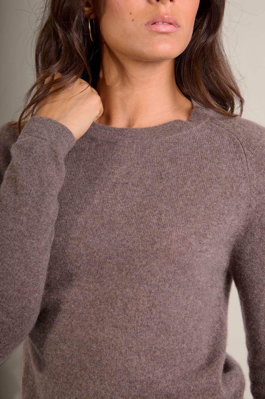 Pull Col Rond - Whitney - Taupe Chiné
