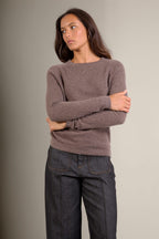 Pull Col Rond - Whitney - Taupe Chiné