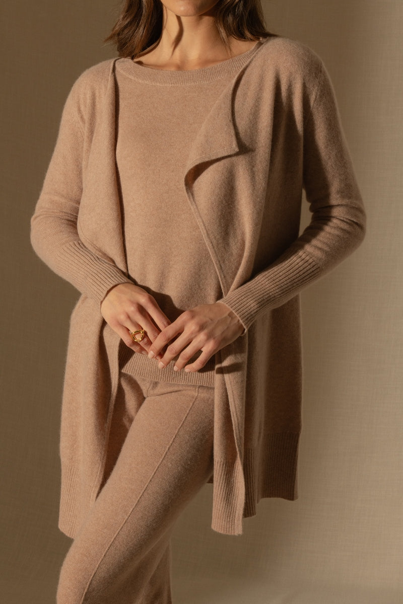 Veste Longue - Abigail - Camel Chiné