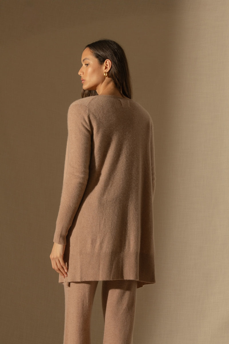 Veste Longue - Abigail - Camel Chiné