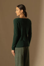 Pull Col V - Shannon - Cyprès
