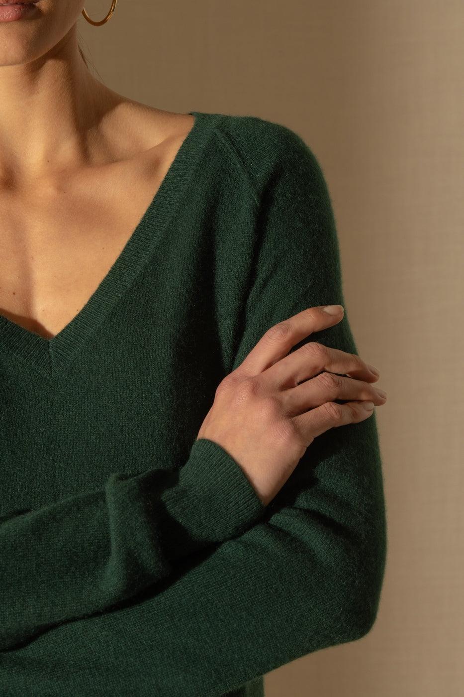 Pull Col V - Penelope - Cyprès