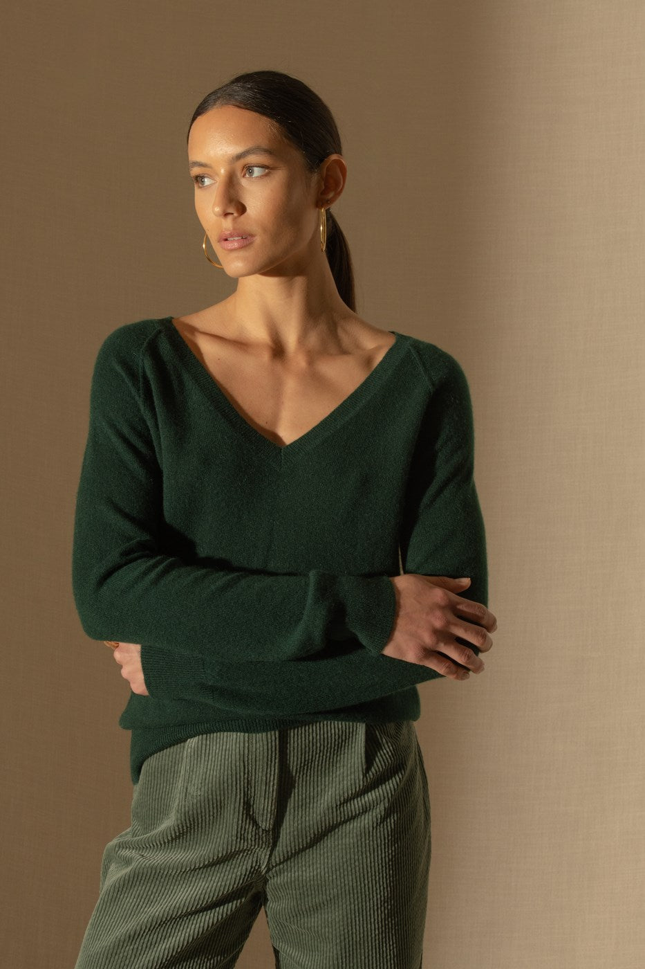 Pull Col V - Penelope - Cyprès