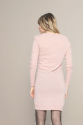 Robe Col V Joy - Bois De Rose - 100% Cachemire 2 Fils - Jersey - Femme