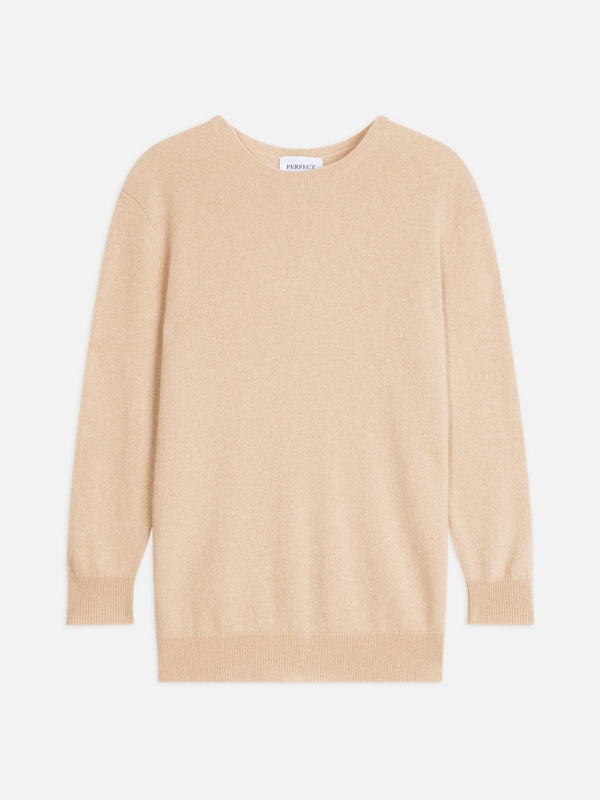 Pull Col Rond Boutonné Dos - Vanessa - Sable