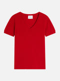 T-Shirt Col V - Efimia - Rouge