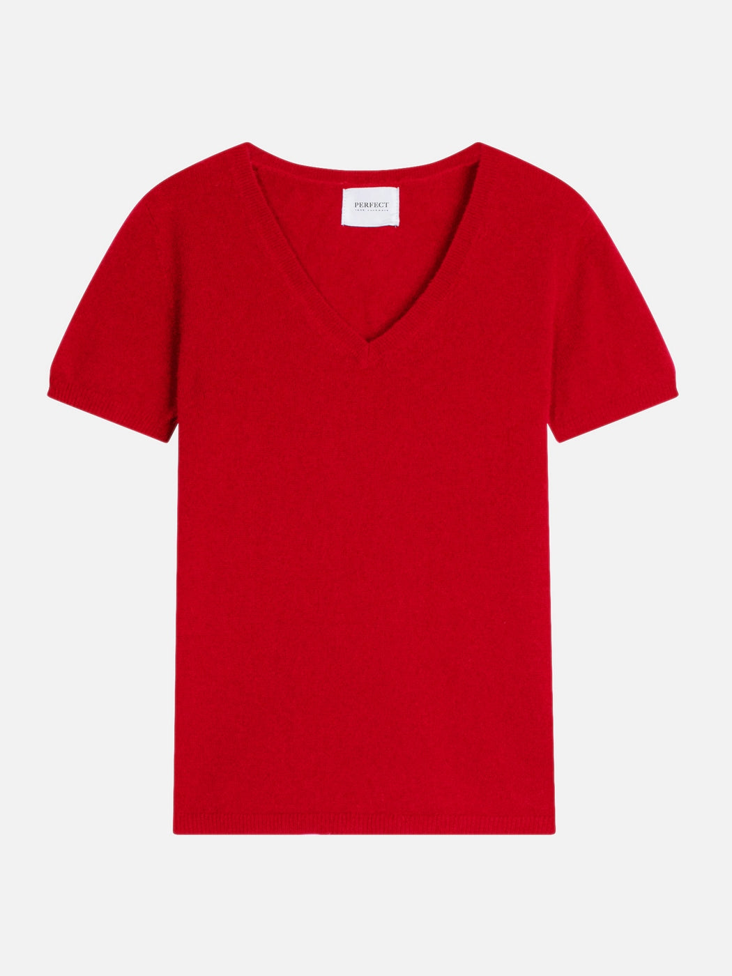 T-Shirt Col V - Efimia - Rouge