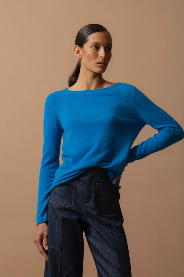 Pull Col Bateau - Megan - Azur