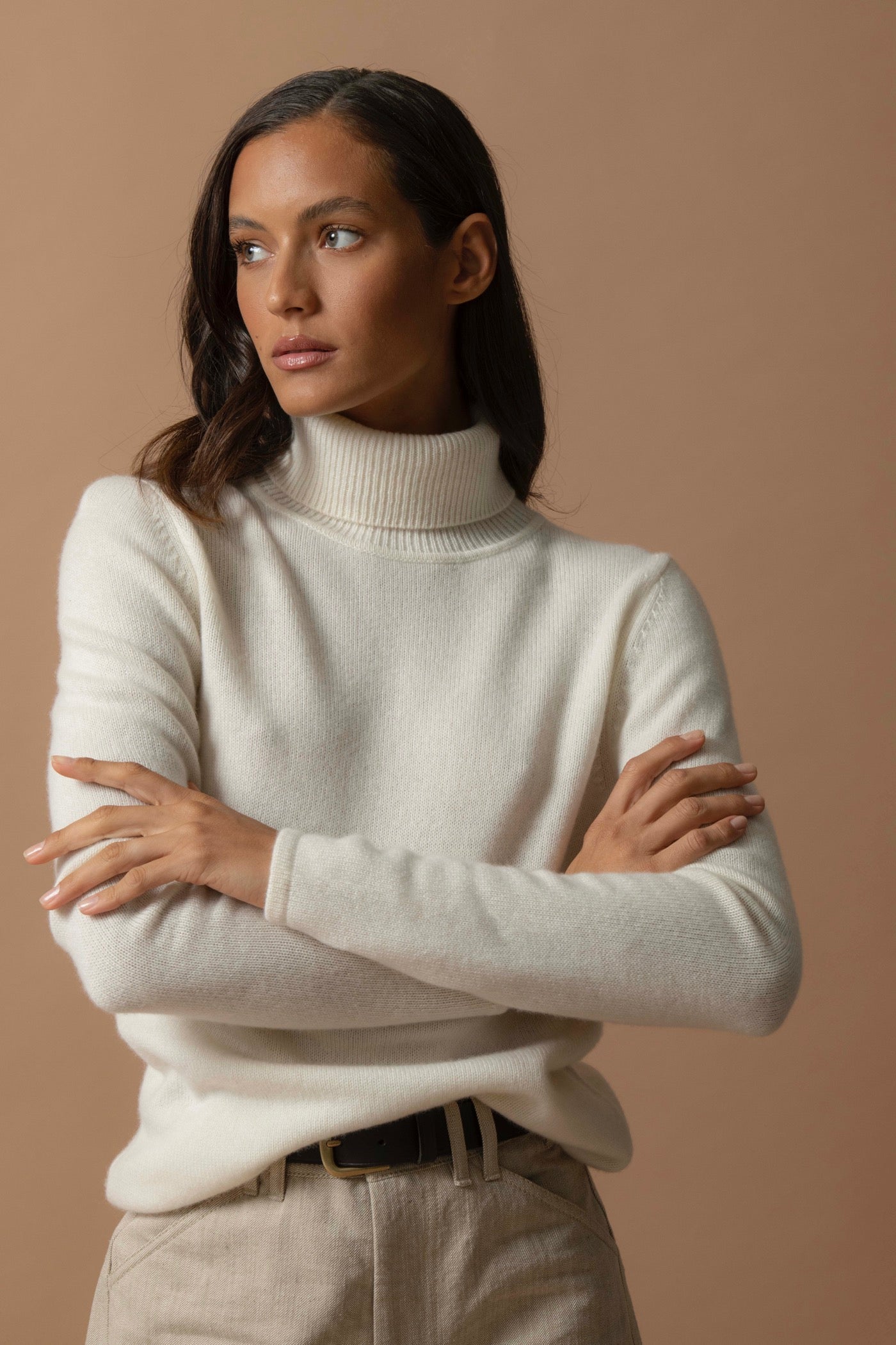 Pull Col Roulé 4 Fils - Willow - Neige
